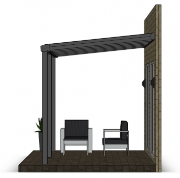 Preview: Überdachung mit 16 mm Polycarbonat, 6 x 2,5 m